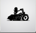 Female Biker - Metal Wall Art