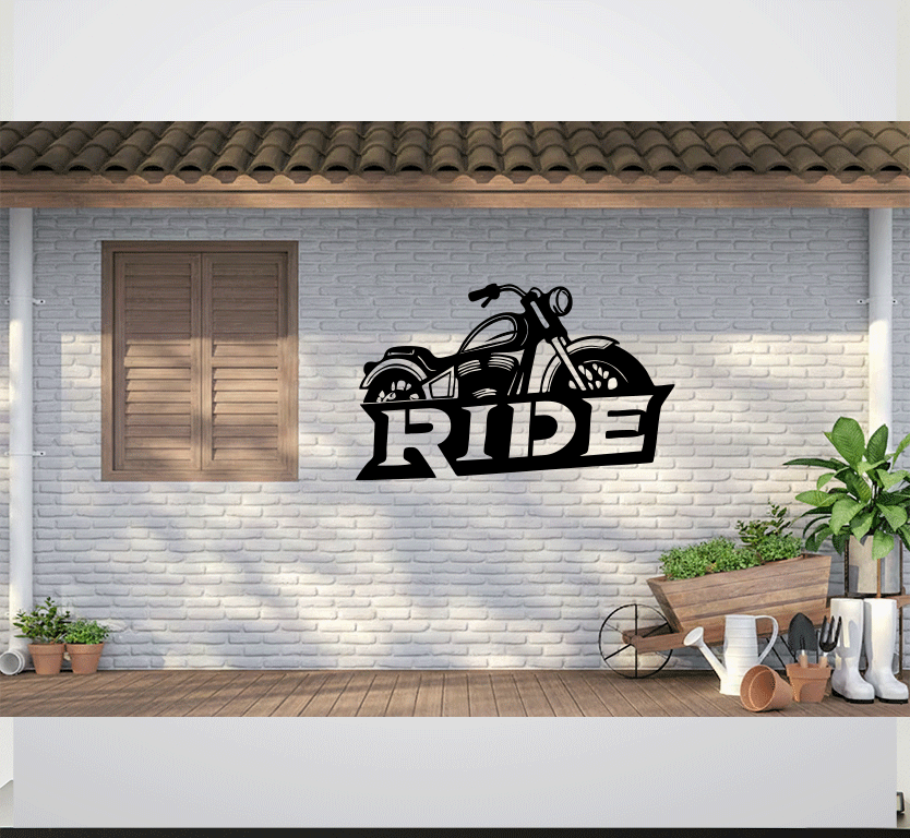 Ride Motorcycle- Metal Wall Art