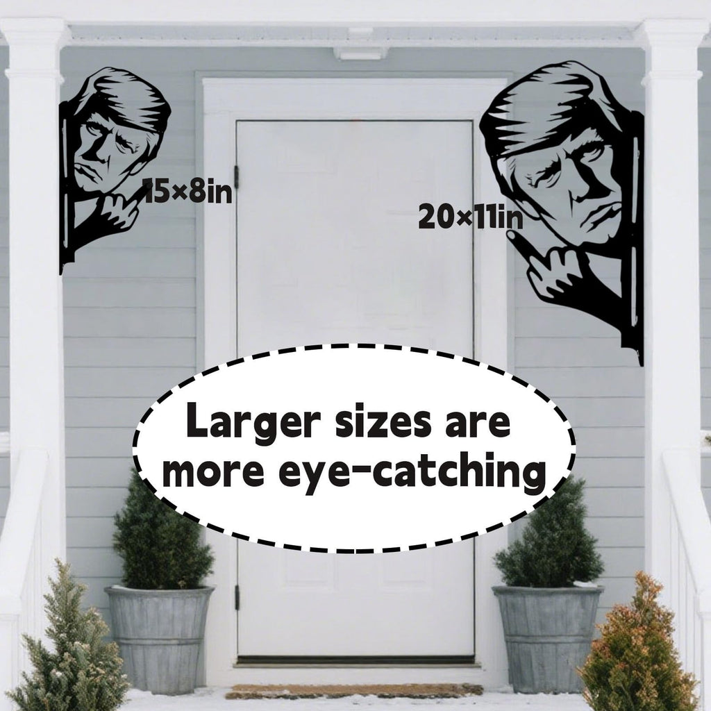 Peaking a Boo Flipping Off Trump Presidial Metal Sign Art Ornament