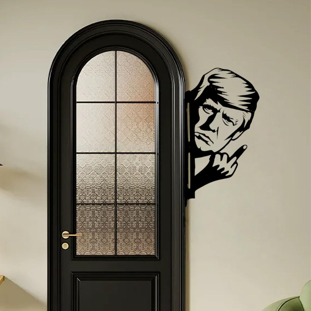 Peaking a Boo Flipping Off Trump Presidial Metal Sign Art Ornament