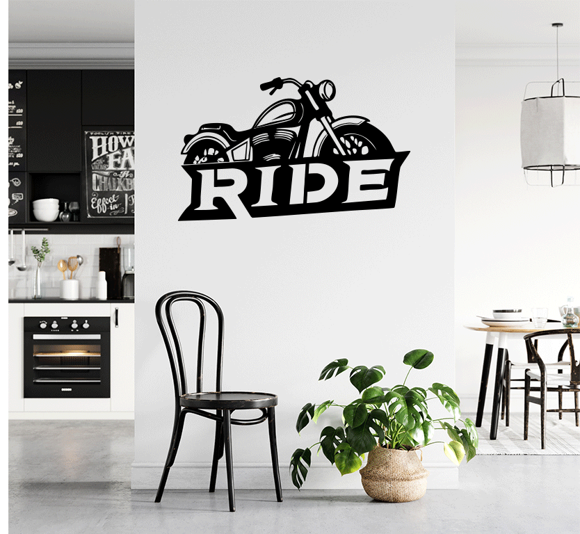 Ride Motorcycle- Metal Wall Art