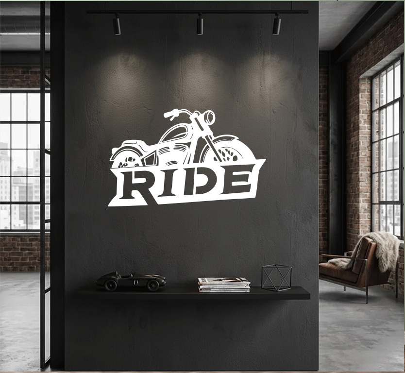Ride Motorcycle- Metal Wall Art
