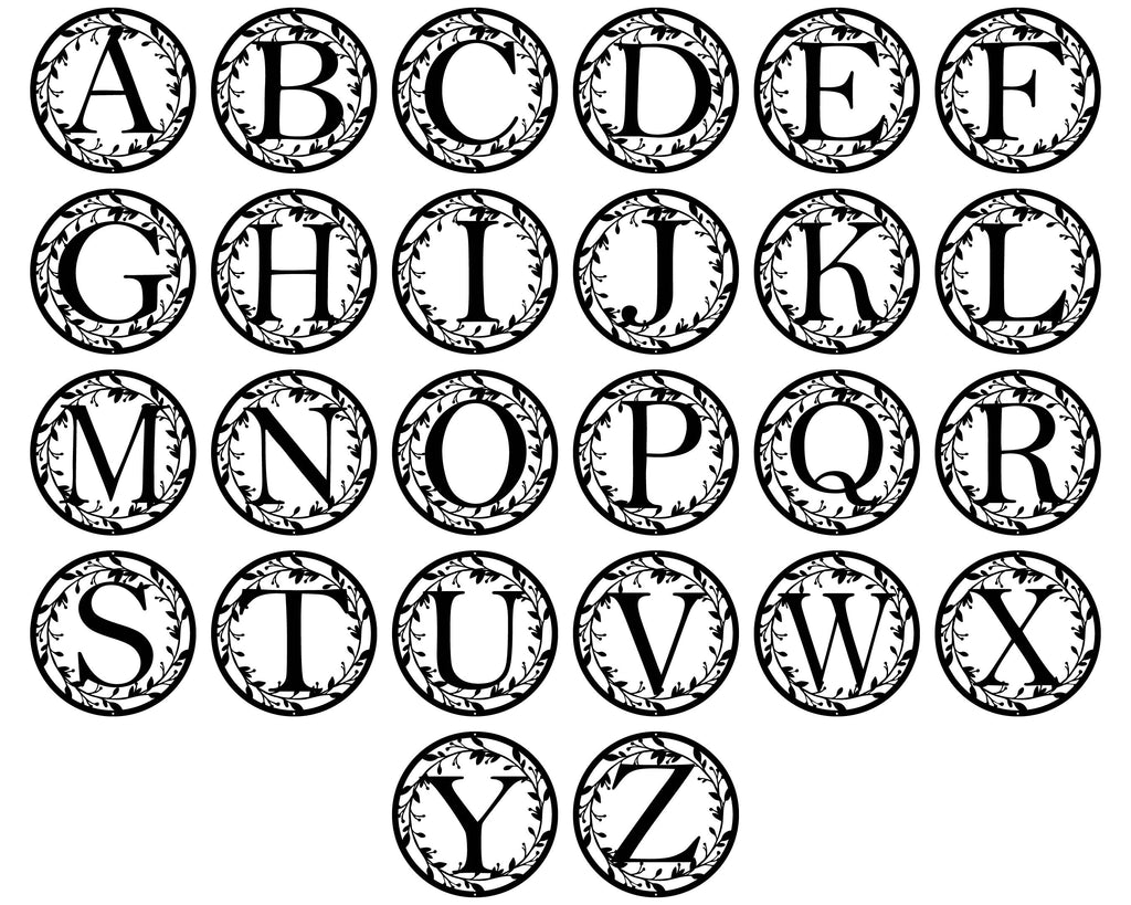 Letter Circle Monogram with Vines