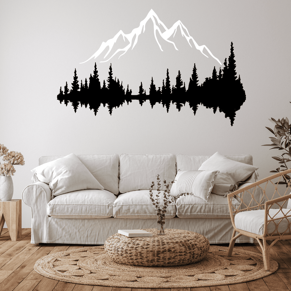 White Mountain and Dark Forest Metal Wall Art