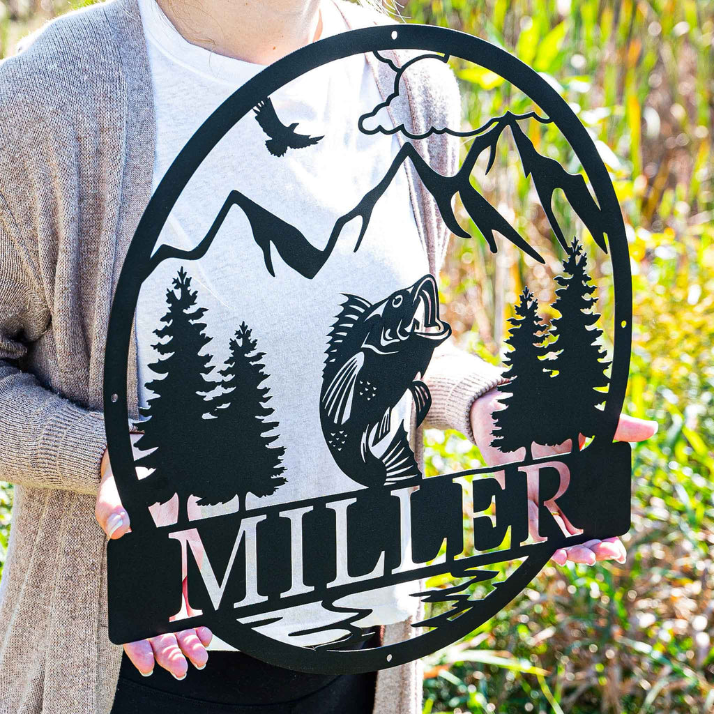 Bass Fish Outdoor Monogram