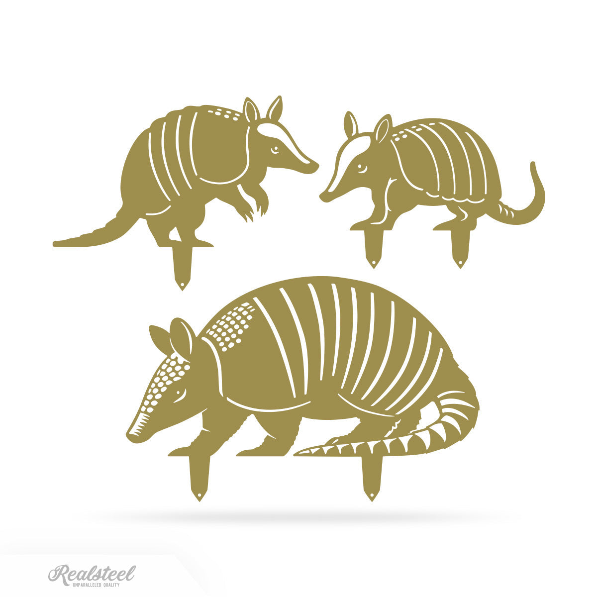 Garden Art - Armadillo Family 3 Pack