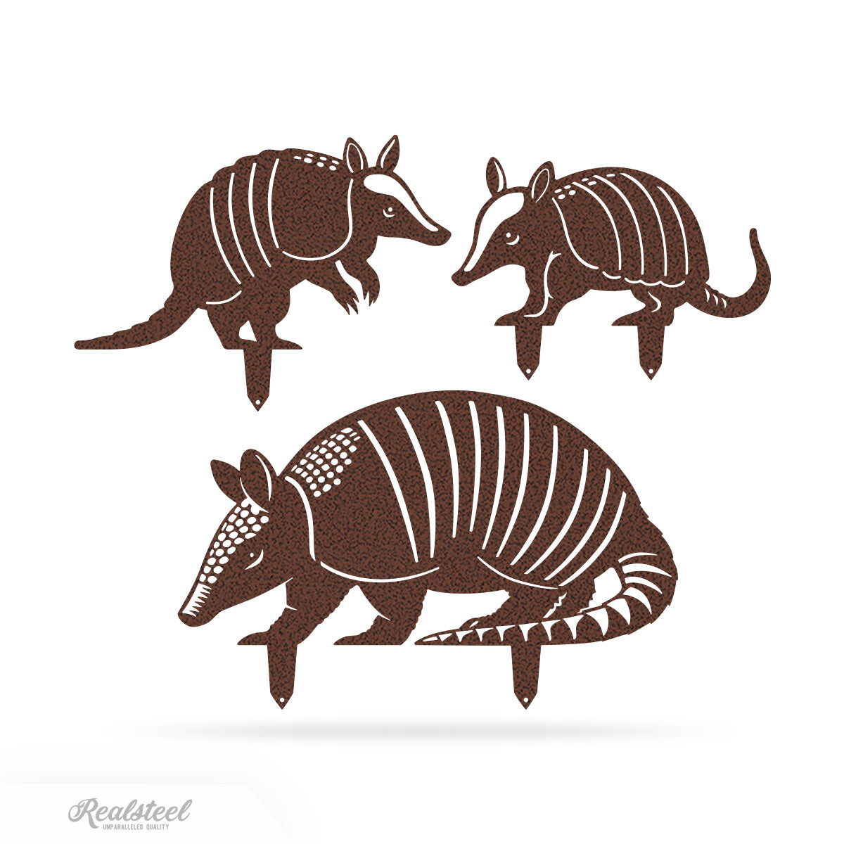 Garden Art - Armadillo Family 3 Pack