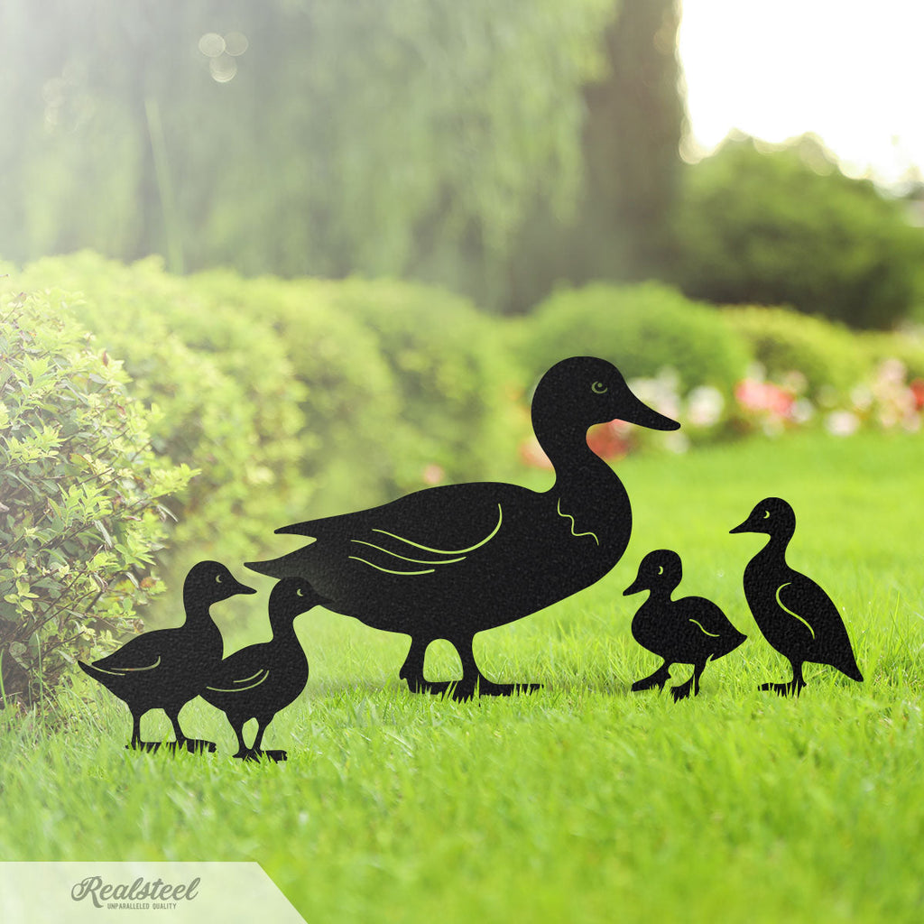 Garden Art - Duck Family Garden Stakes