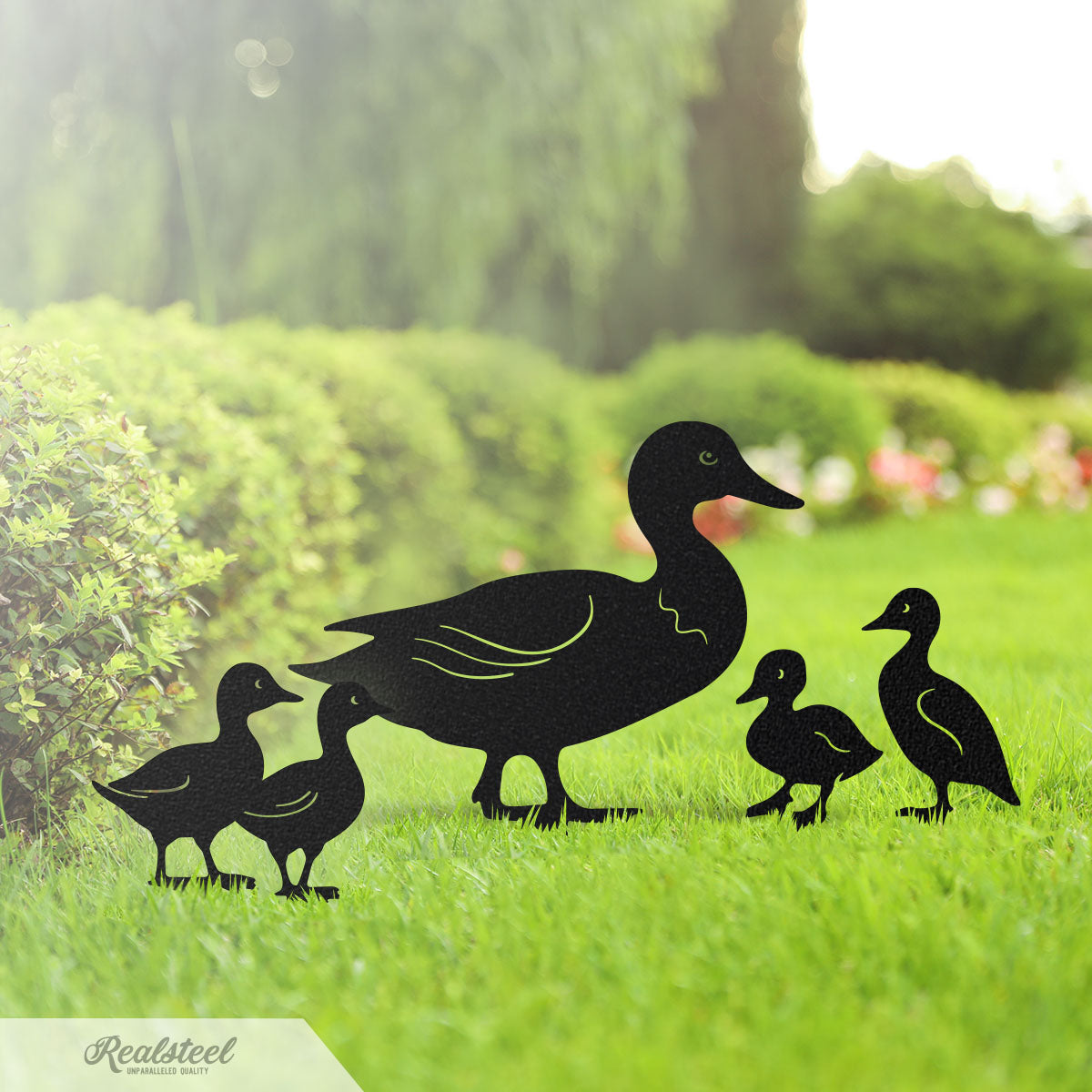 Garden Art - Duck Family Garden Stakes