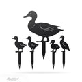 Garden Art - Duck Family Garden Stakes