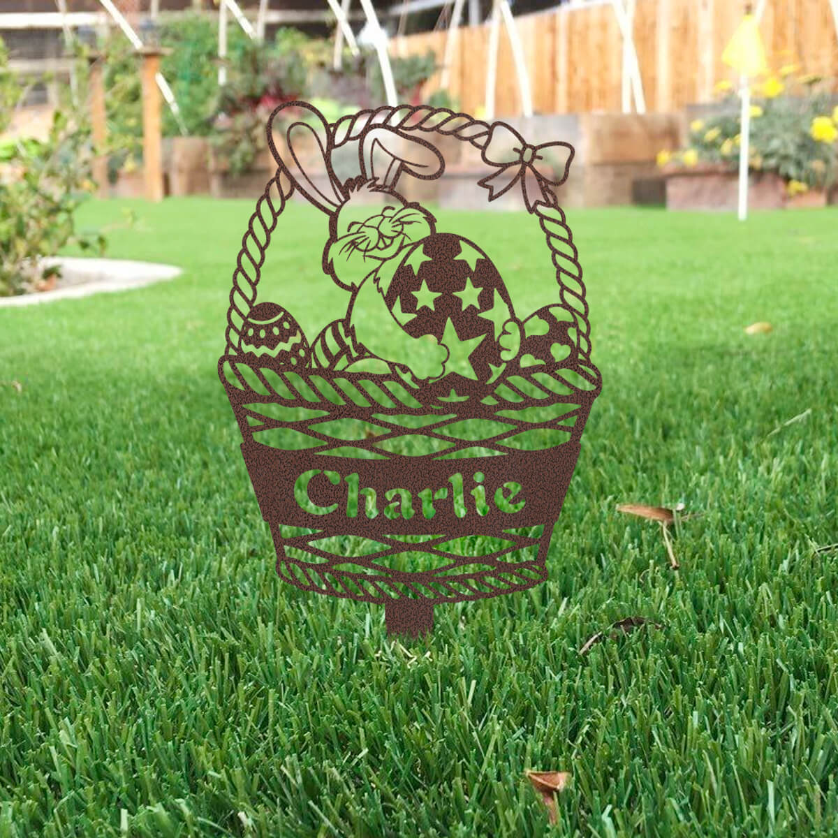 Easter Bunny Monogram Yard Sign
