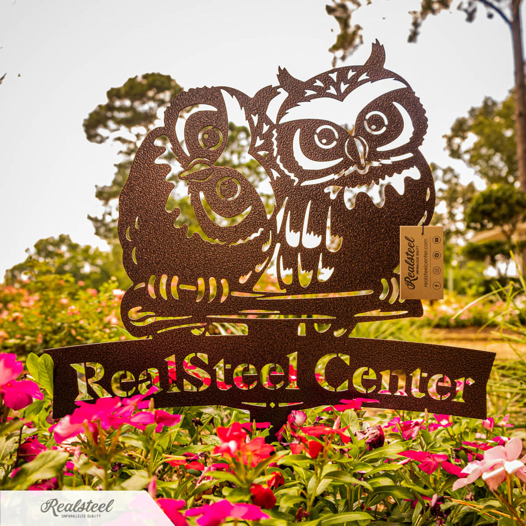 Owl Monogram Yard Sign