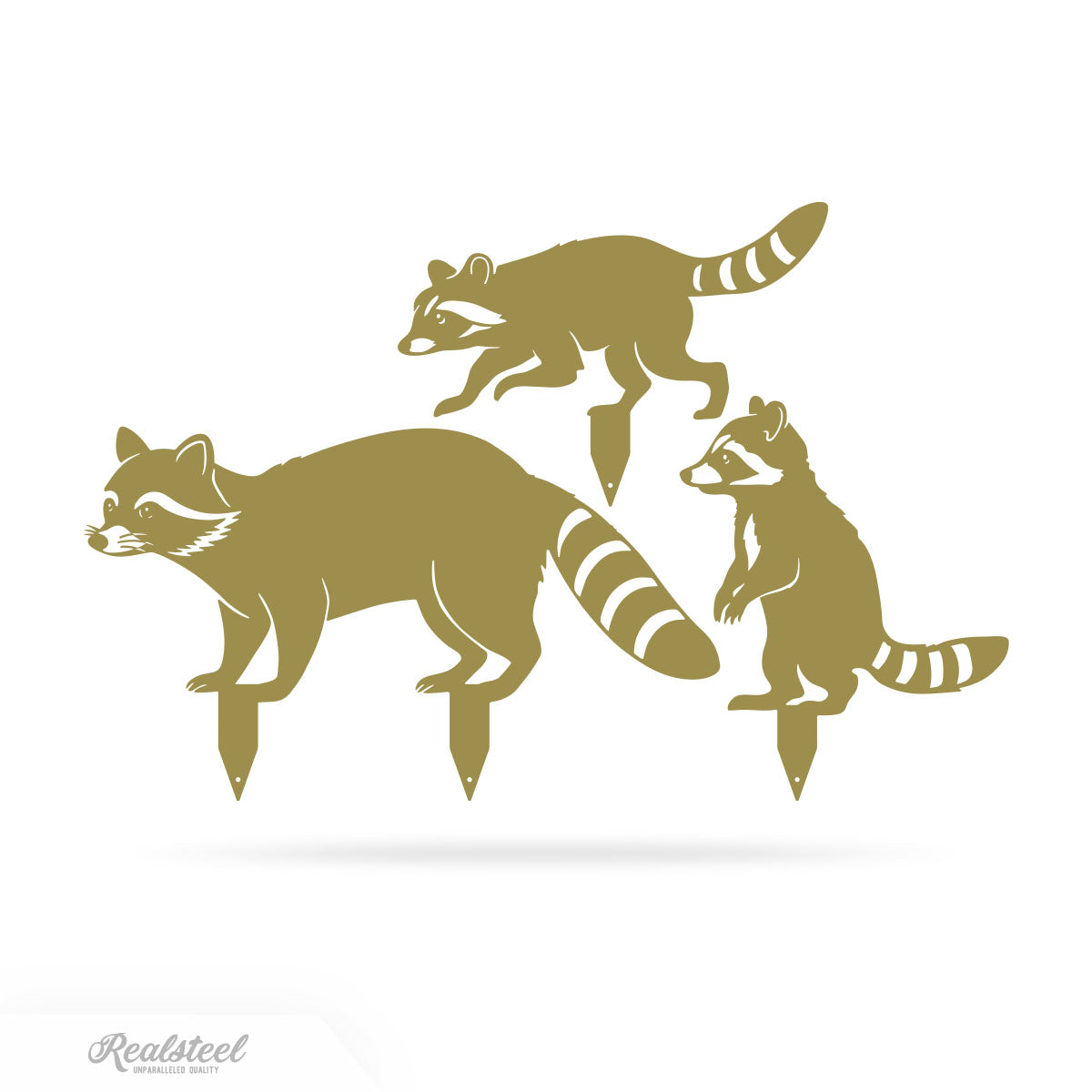 Garden Art - Raccoon Family 3 Pack