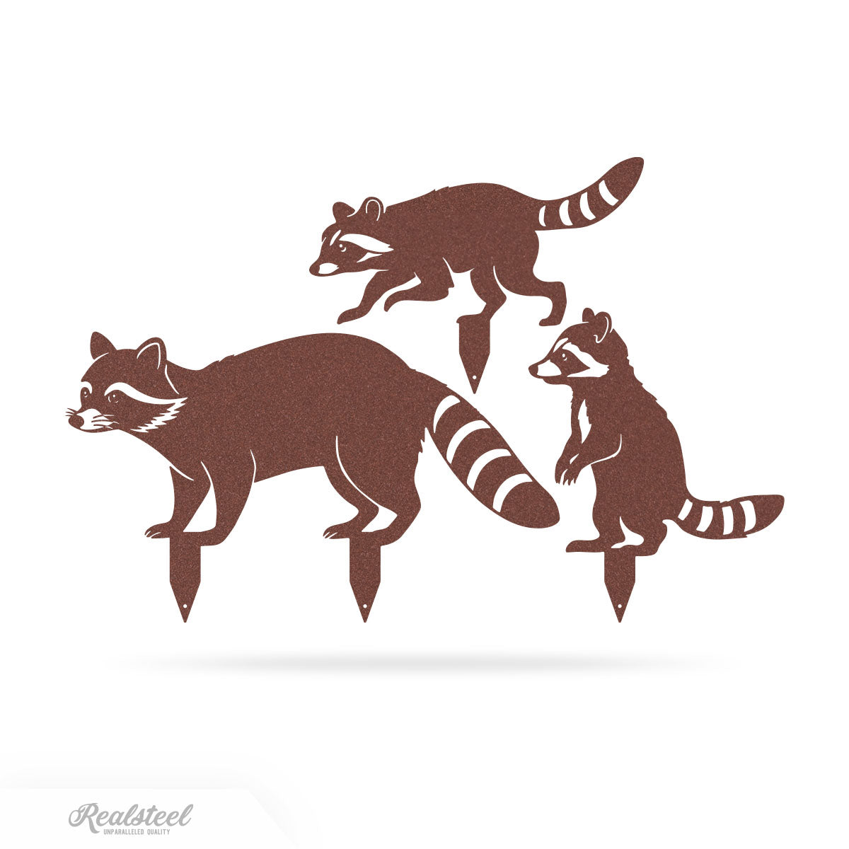 Garden Art - Raccoon Family 3 Pack