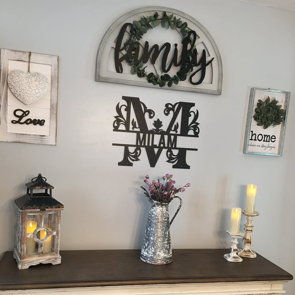 Split Letter Name Monogram