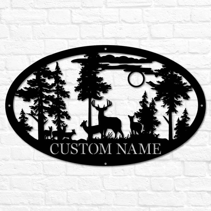 Deer Oval Monogram