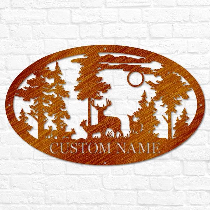 Deer Oval Monogram