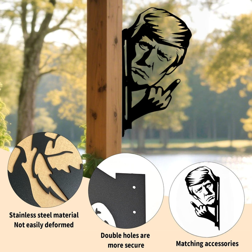 Peaking a Boo Flipping Off Trump Presidial Metal Sign Art Ornament