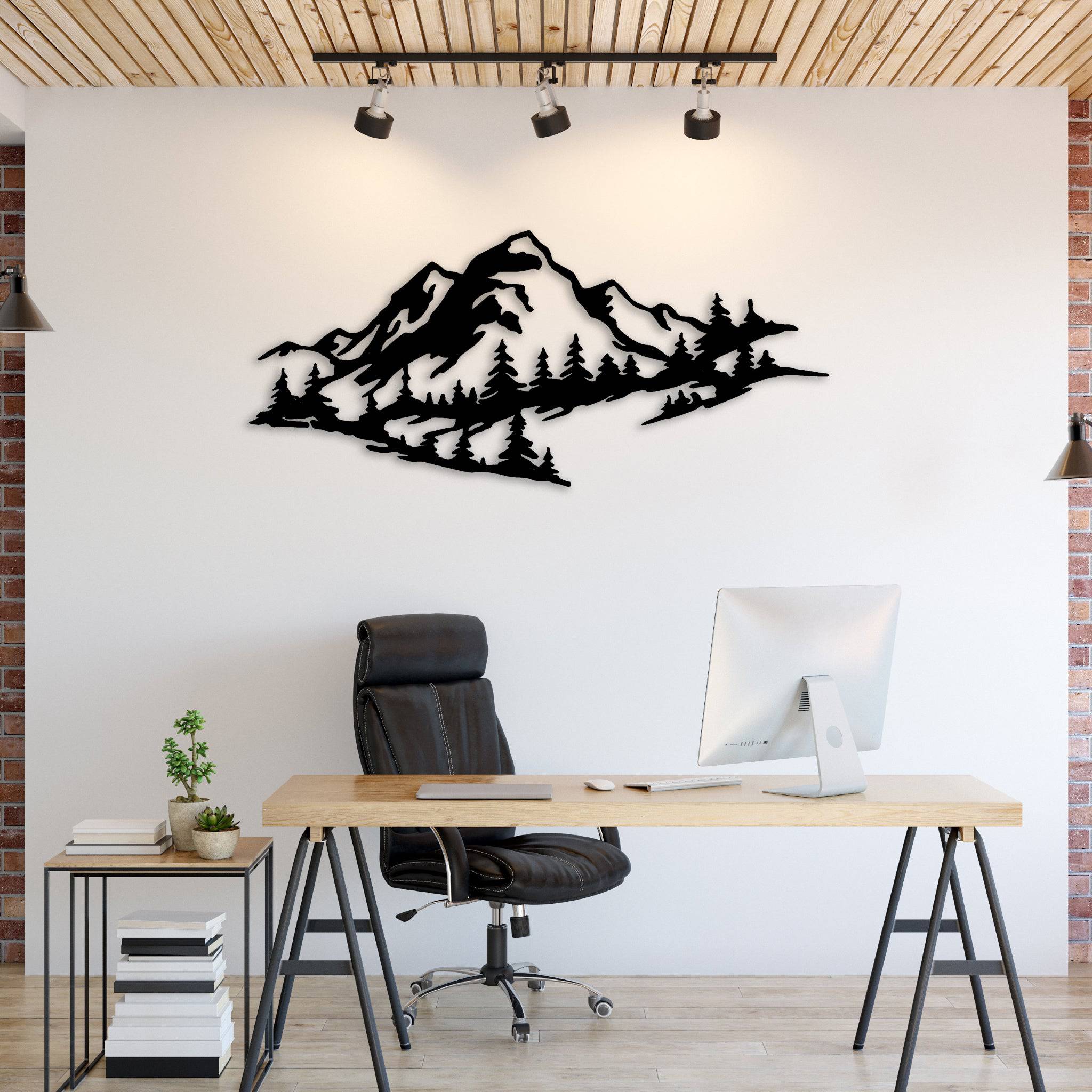 Mountain Range View - Metal Wall Art
