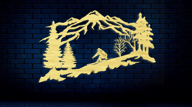 Mountain Skier - Metal Wall Art