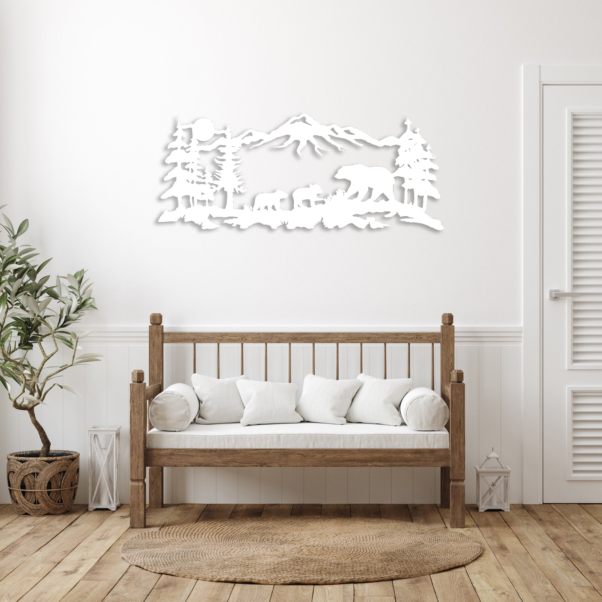 Mountain Bear Family - Metal Wall Art